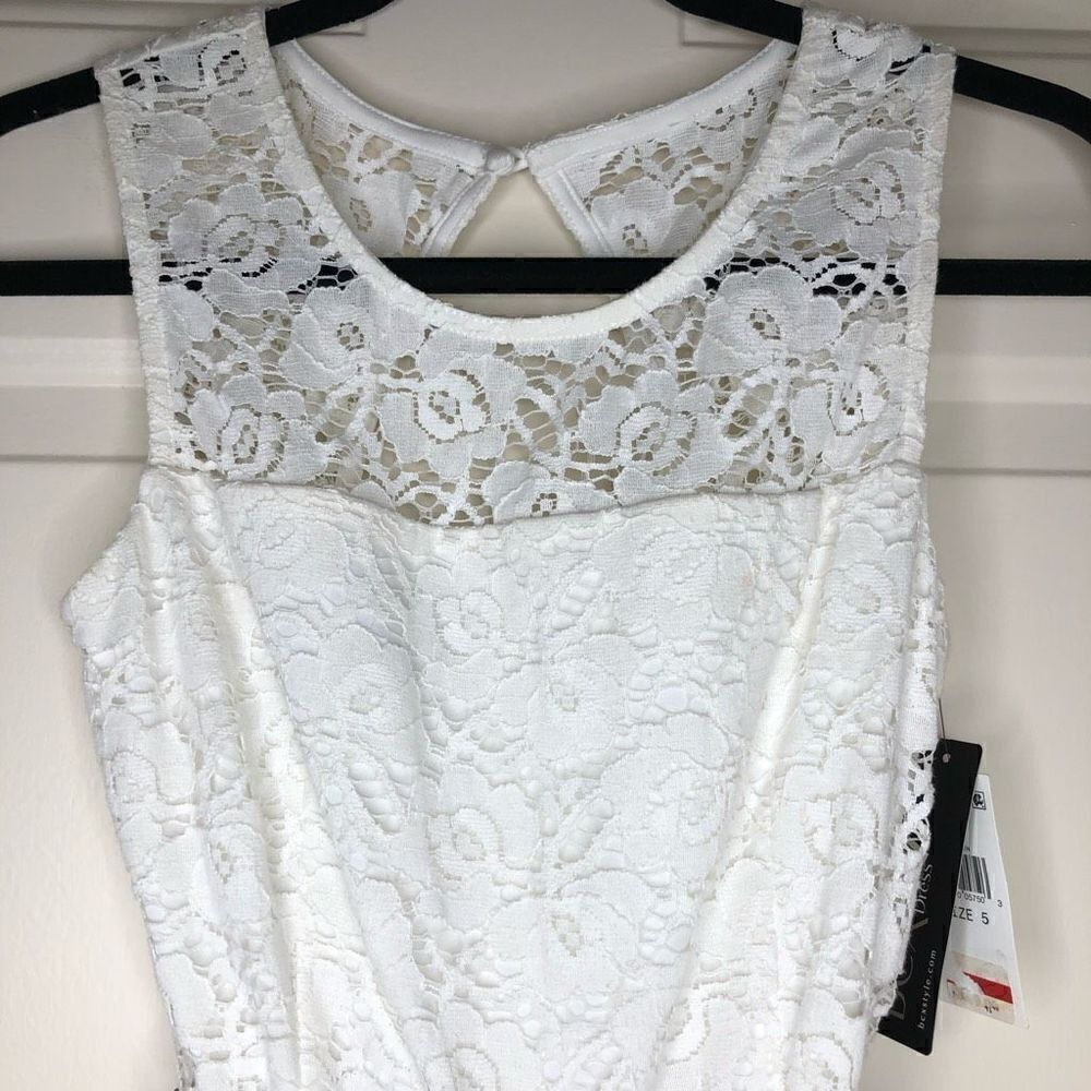 BCX White Lace and Red Fit and Flare Dress NWT - Picture 3 of 16